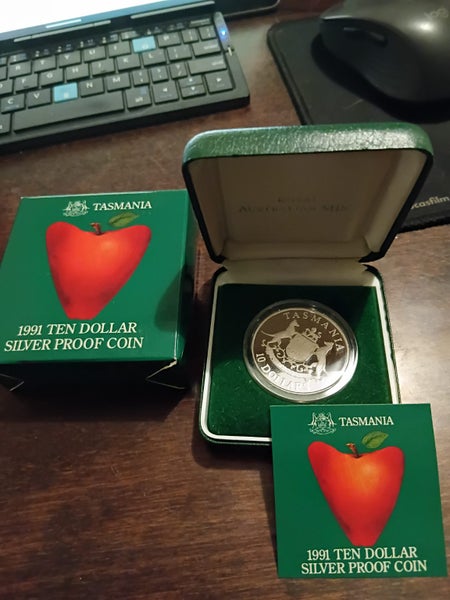 $1 Reserve!! $10 Silver Proof Coin Tasmania Australia Royal Aust Mint Carousel 1