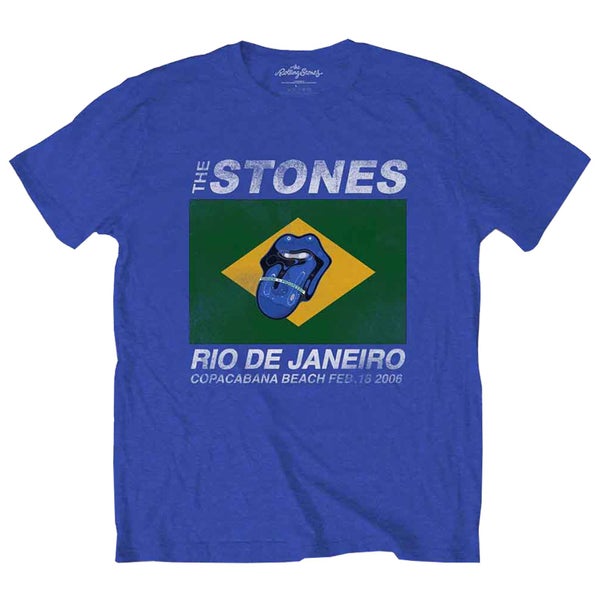 The Rolling Stones T Shirt Copacabana 2006 Band Logo new Official Royal Blue Carousel 1