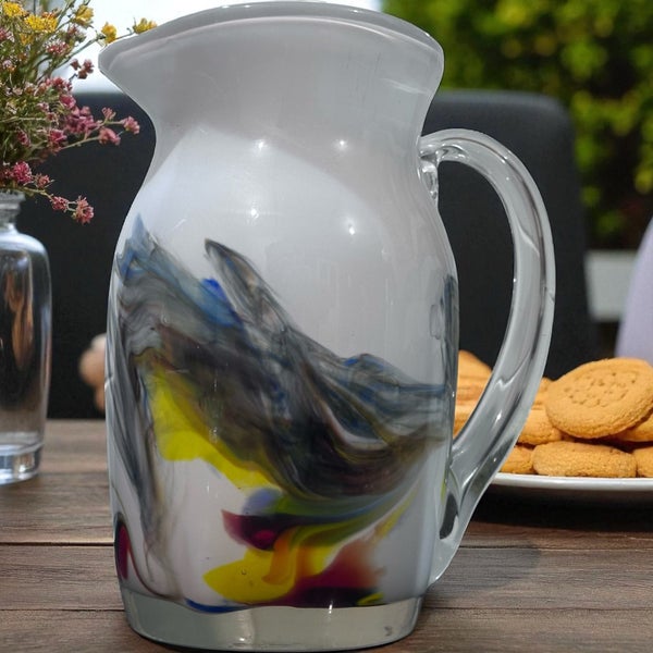 A Collector's Gem: Dalian Snowflake Swirl Glass Pitcher Carousel 2