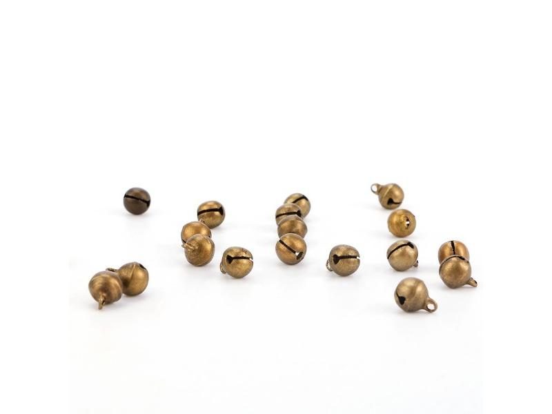 100Pcs Bronze Metal Jingle Bells Loose Beads Festival Decor DIY Crafts Carousel 1