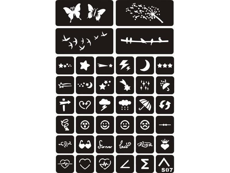 Reusable Glitter Tattoo Stencils Unicorn Dragon Butterfly Henna Airbrush Carousel 1