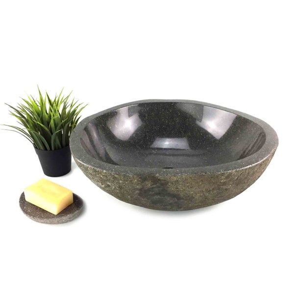 $1 RES EARTHY RAW STONE BASIN NATURAL STONE 400mm x 375mm x 140mm WAS $79562932730210050111