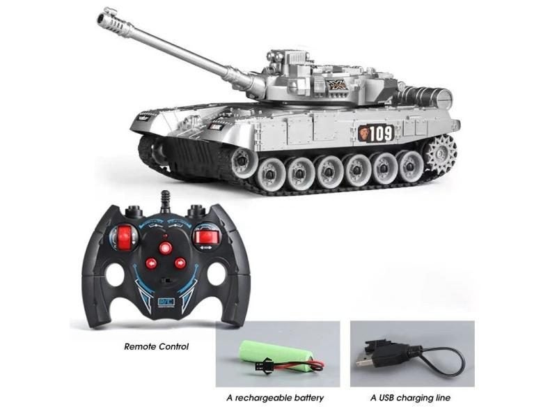 RC Tank 7Ch 2.4G 1/30 Remote Control Crawler Tank Military Truck Simulation Carousel 1
