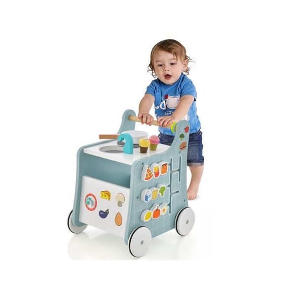 Toddler Push And Pull Walker With Play Kitchen Carousel 2