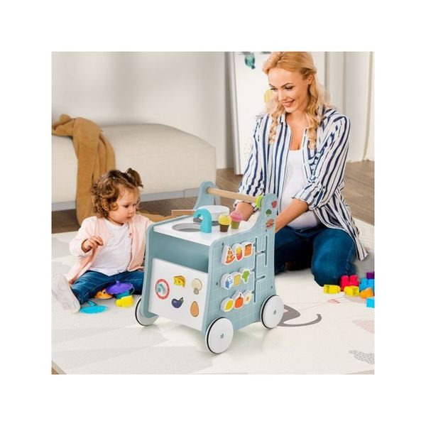 Toddler Push And Pull Walker With Play Kitchen Carousel 4