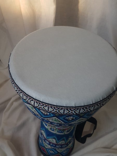 Djembe - Nice colours. 40 cm X 22 cm. Gd quality. Gd condition. new. sounds gd. Carousel 2