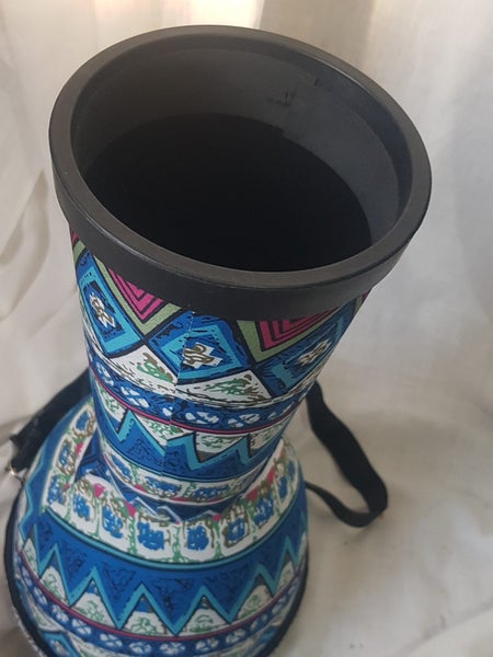 Djembe - Nice colours. 40 cm X 22 cm. Gd quality. Gd condition. new. sounds gd. Carousel 8