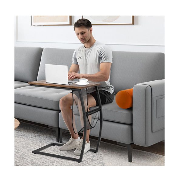 C Shaped End Table With Side Pocket For Living Room Bedroom Carousel 3