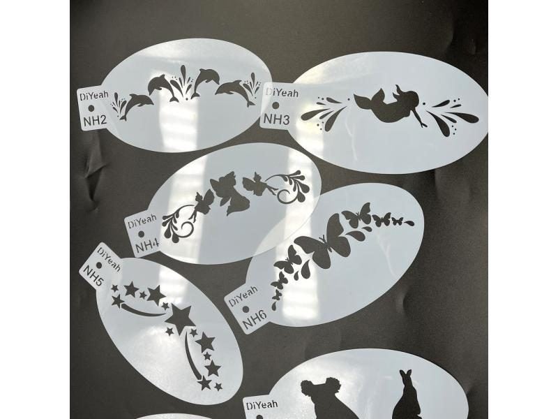 Face Painting Stencils Butterfly Kangaroo Koala Basketball Football Star Carousel 1