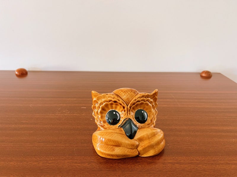 Vintage NZ Ceramic Owl Glasses Holder Carousel 1