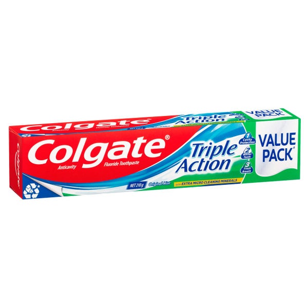 Colgate Fluoride Toothpaste Triple Action Value Pack 210g Carousel 1