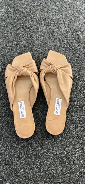 Jimmy Choo shoes - Avenue Flat Sandals Biscuit Nappa Leather62992596323202112