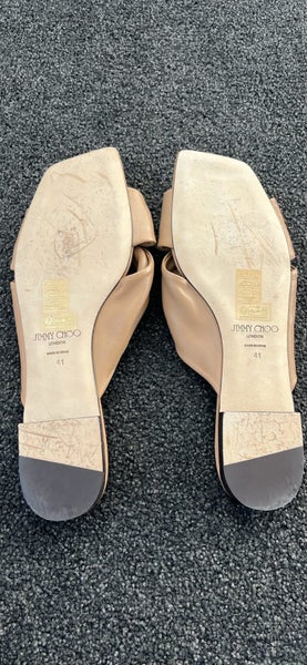 Jimmy Choo shoes - Avenue Flat Sandals Biscuit Nappa Leather62992596323202113