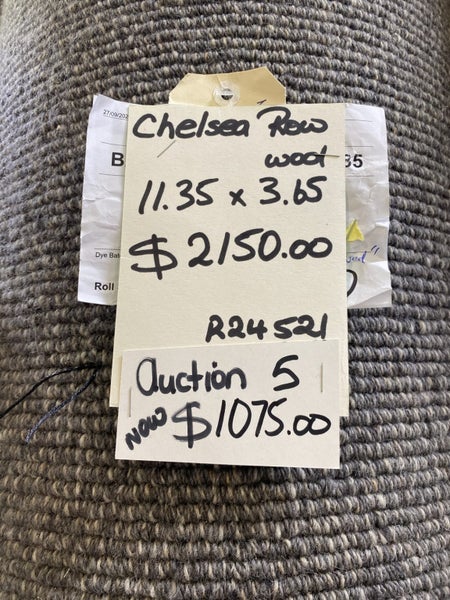 Auction 5 , 11.35 x 3.65 metres Woolen Loop pile carpet. Carousel 1