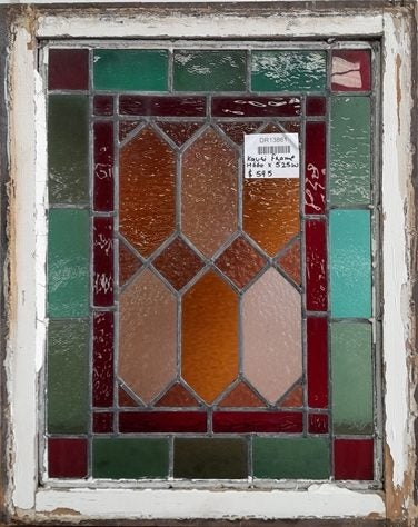 Beautiful Wooden Leadlight Sash In Kauri Frame H660 x W525 DR13861 Carousel 2