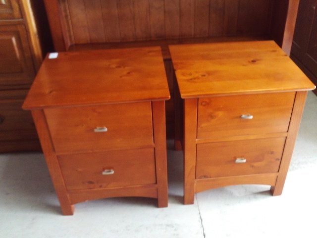 1375 PAIR PINE BEDSIDE CABINETS Carousel 1