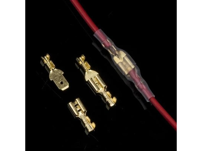 100Pcs/Lot 2.8/4.8/6.3mm Female Male Crimp Terminal Wire Connector Gold Carousel 1