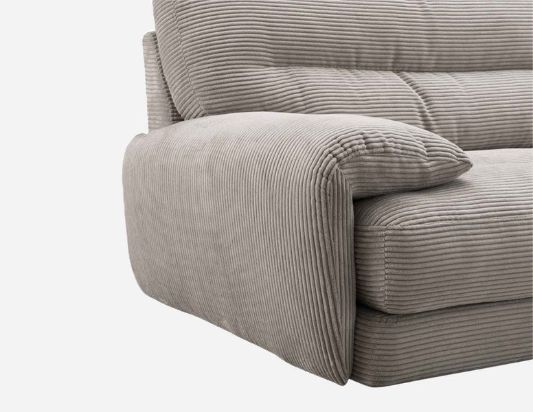 Corduroy Fabric Sofa 2 Seater Brown Carousel 2