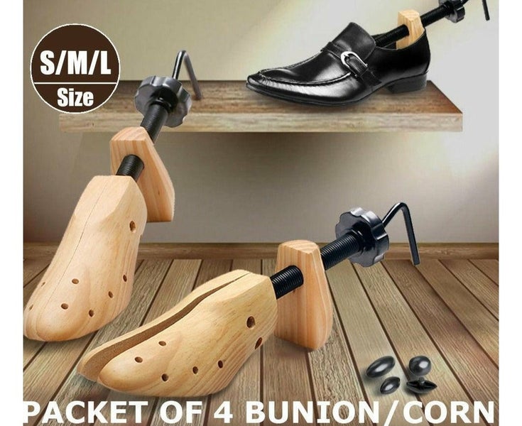 2 Way Wooden Shoes Stretcher Expander Shoe Timber Unisex Bunion Plugs Carousel 1