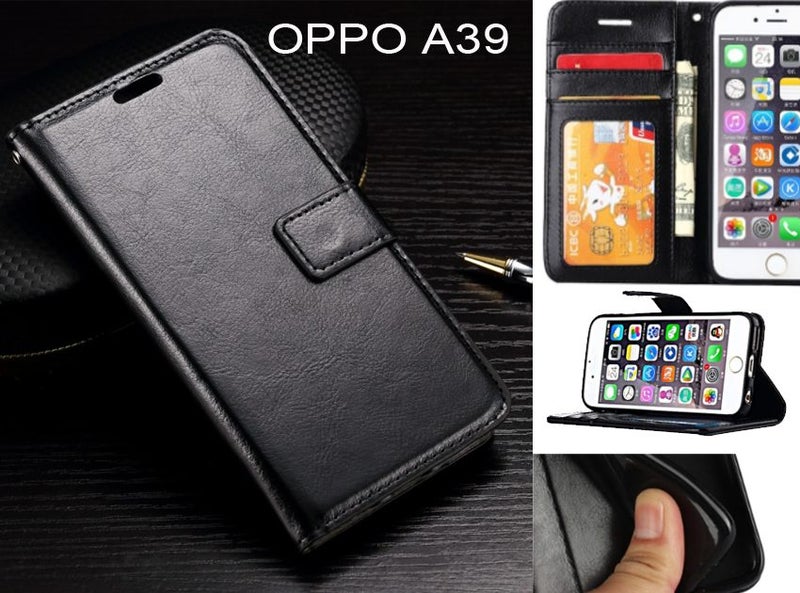 OPPO A39 case Fine leather wallet case Carousel 1