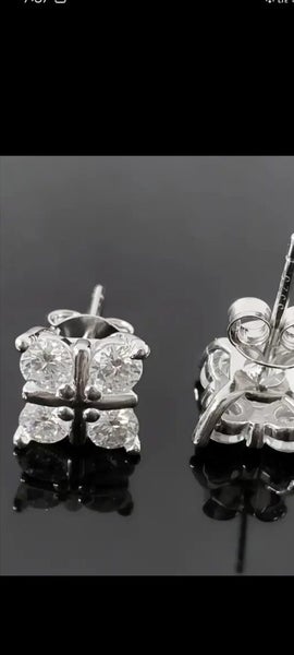 4 stone diamond earrings 18kt gp Carousel 1
