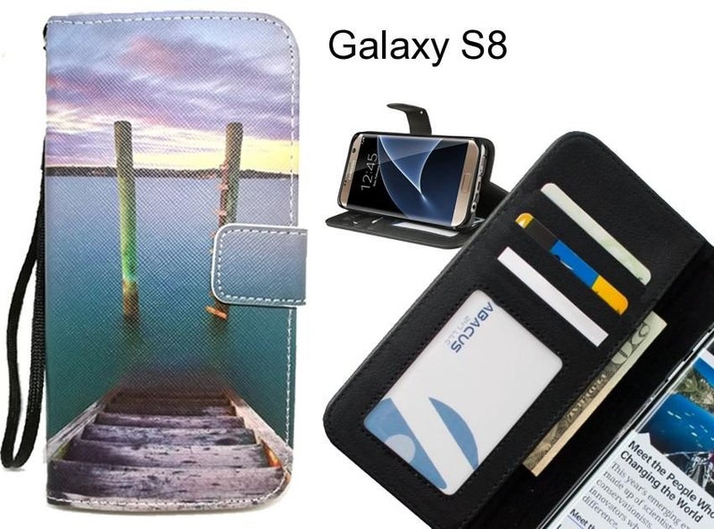 Galaxy S8 case 3 card leather wallet case printed ID Carousel 1