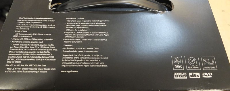APPLE FINAL CUT STUDIO SOFTWARE WITH MANUALS Carousel 4