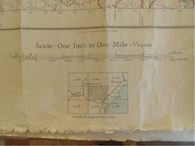Old Linen Waitahuna Map - 1944 Carousel 5
