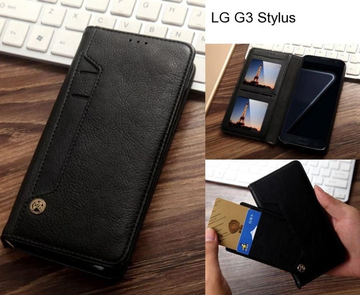 LG G3 Stylus case flip leather wallet case 6 card slots Carousel 1