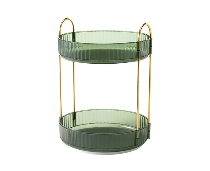 Two-layer Rotatable Makeup Organizer - Green Carousel 5
