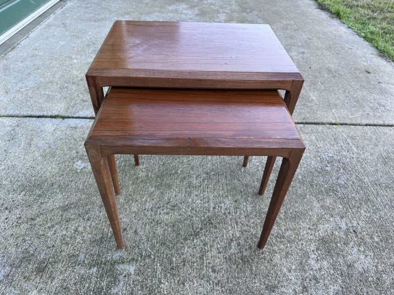 Mid century Silkeborg Danish nest of 2 side tables in 1960s Carousel 1