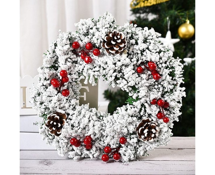 30cm Christmas Door Wreath for Home Decor,Christmas Wreaths for Front Door Ar Carousel 1