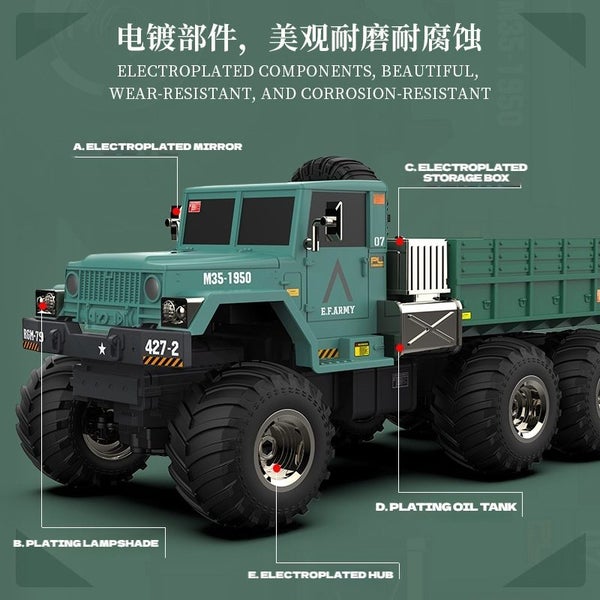 1:12 Scale Military Six-Wheel 4WD Heavy Transport Off-Road Electric Truck Model Carousel 6