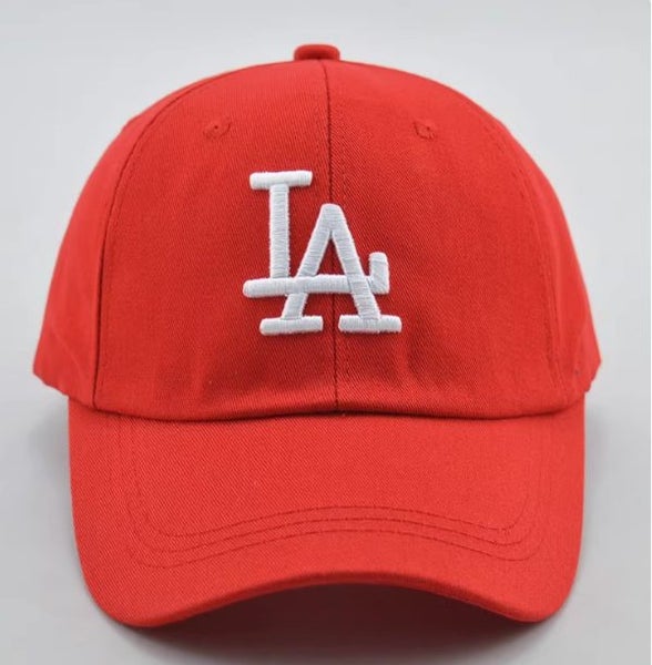$1 R: 2x RED and Beige LA LOGO Adjustable Baseball Caps Hats62936672777985111