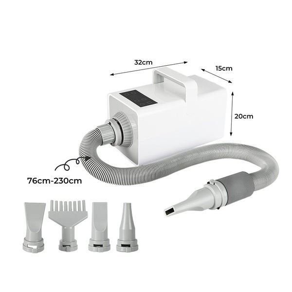 Pawz Pet Hair Dryer Dog Cat Led Grooming Hairdryer Blower Heater Low Noise 3200W Carousel 10