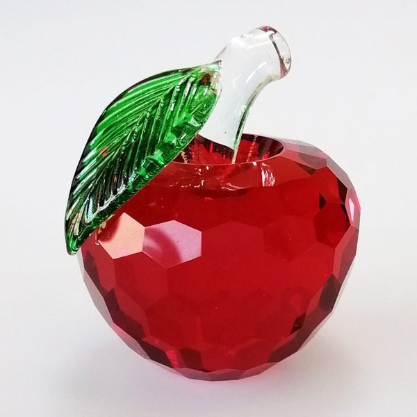 6cm Wide Cut Glass Apple - Red62990729997058117