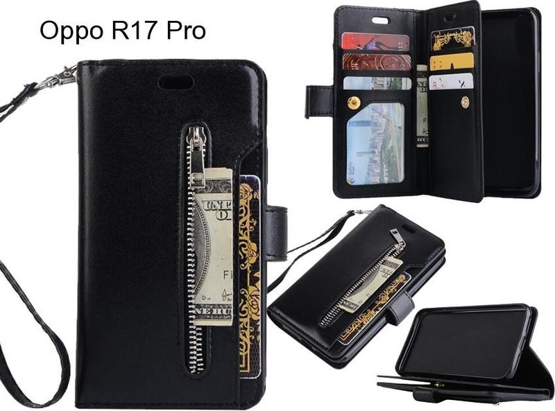 Oppo R17 Pro case 10 cards slots wallet leather case with zip Carousel 1