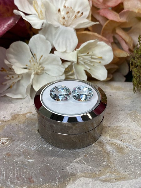 $1 RES ~ $2024 Buy Now * 3.36ct Aquamarine Pair Oval Cut Carousel 1