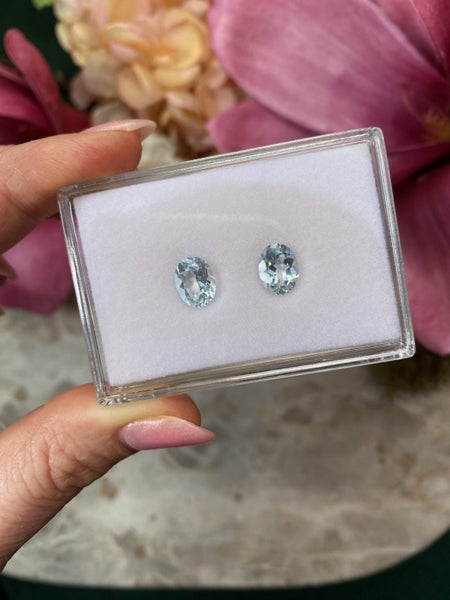 $1 RES ~ $2024 Buy Now * 3.36ct Aquamarine Pair Oval Cut62931721934465112