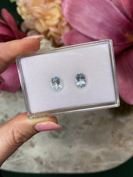 $1 RES ~ $2024 Buy Now * 3.36ct Aquamarine Pair Oval Cut62931721934465114