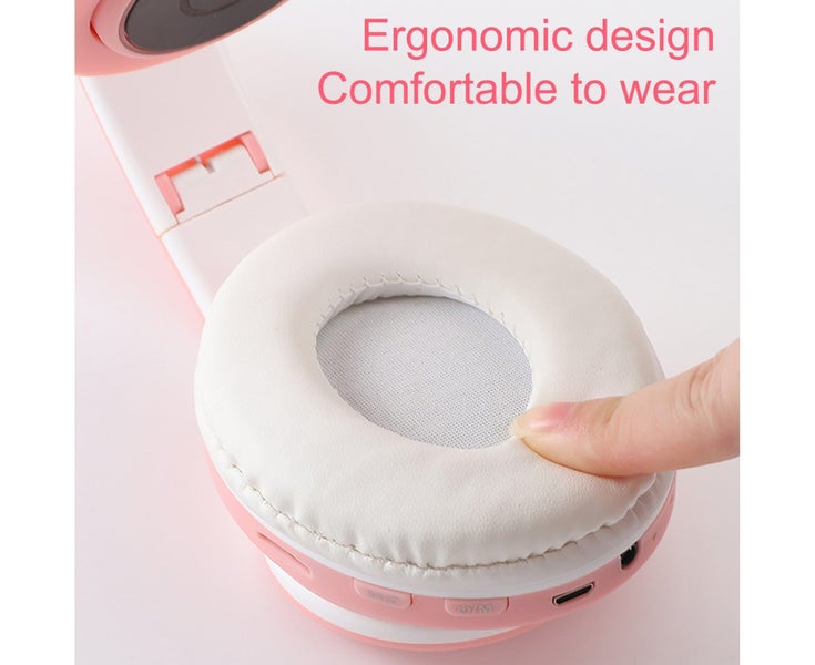 B39 Bluetooth-compatible Headphone Cat Ear Design Stable Performance Silicone Carousel 10