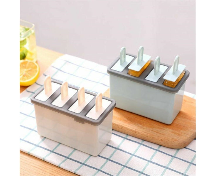 4 cells Mould Frozen Molds Icy Pole Jelly Block Maker Ice Cream Pop Popsicle Carousel 2