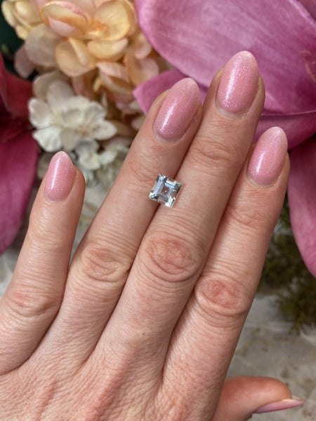 $1 RES ~ Buy Now $1440 ~ 1.49ct Aquamarine Princess Cut Carousel 2