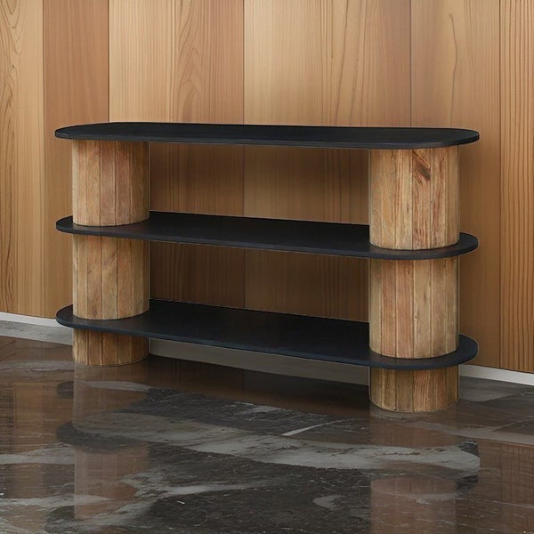 Danika Pine Oval Console Table Carousel 2