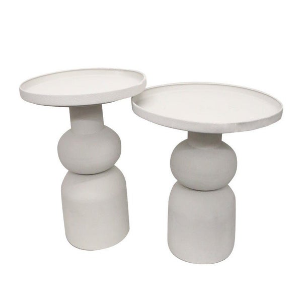 Windsor Ripple White Side Tables - Set/2 Carousel 1