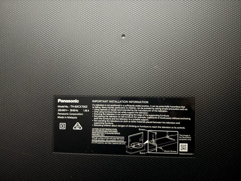 Panasonic 60” 4K TV and Sound Bar62933733761411112