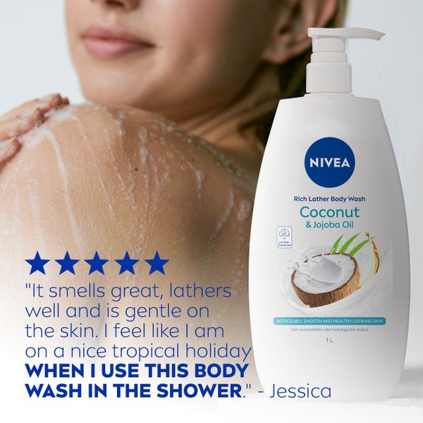 NIVEA Rich Moisture Coconut & Jojoba Oil Body Wash 1L Carousel 7