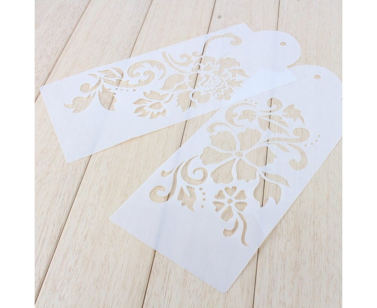 4Pcs Lace Flower Cake Cookie Fondant Side Baking Stencil Wedding Decorating M Carousel 1