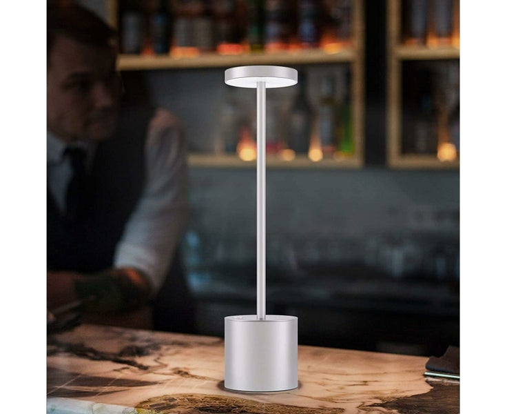 Cordless LED USB Rechargeable Table Lamp (Silver) Carousel 2
