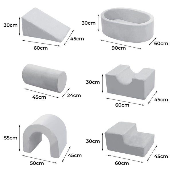 Bopeep 6-Piece Kids Foam Play Set Climbing Blocks for Toddlers Indoor Soft Toys Carousel 2